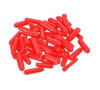 sourcing map Rubber End Caps, 60Pcs Round Screw Thread Protector 1.3mm Dia Bolt Cap Covers Hole Plugs for Tubing Pipe Rod Nut Furniture, Red
