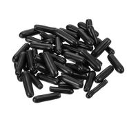 sourcing map Rubber End Caps, 60Pcs Round Screw Thread Protector 1.3mm Dia Bolt Cap Covers Hole Plugs for Tubing Pipe Rod Nut Furniture, Black