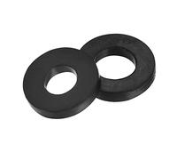 sourcing map Rubber Flat Washers 18mm 19mm OD 8mm 10mm ID 3mm Thick for Faucet Pipe Water Hose, Black 40in1 Set