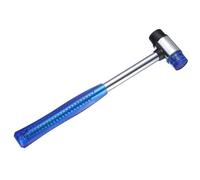 sourcing map Rubber Mallet Double-Faced with Non-Slip Plastic Grip Rubber Hammer with Polyurethane/Rubber Replacement Mallet for Crafts Tile Vinyl Woodworking Flooring Installation, Blue/Black