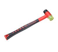 sourcing map Rubber Mallet Double-Faced with Non-Slip Plastic Grip Rubber Hammer with Soft/Hard Replacement Mallet for Leather Crafts Tile Vinyl Woodworking Flooring Installation, Red