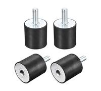sourcing map Rubber Mounts 4pcs M10 Male/Female Vibration Isolator Shock Absorber D40mmxH40mm, for Garage Motor Air Compressor Car Boat Bobbins
