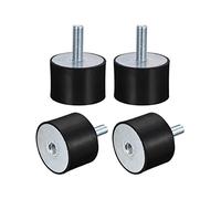 sourcing map Rubber Mounts 4pcs M12 Male/Female Vibration Isolator Shock Absorber D60mmxH40mm, for Garage Motor Air Compressor Car Boat Bobbins