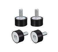 sourcing map Rubber Mounts 4pcs M4 Male/Female Vibration Isolator Shock Absorber, for Garage Motor Air Compressor Car Boat Bobbins, D15mmxH8mm