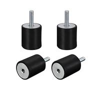 sourcing map Rubber Mounts 4pcs M6 Male/Female Vibration Isolator Shock Absorber, for Garage Motor Air Compressor Car Boat Bobbins, D20mmxH25mm