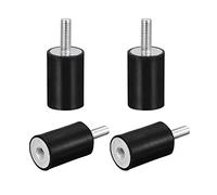 sourcing map Rubber Mounts 4pcs M6 Male/Female Vibration Isolator Shock Absorber, for Garage Motor Air Compressor Car Boat Bobbins, D20mmxH30mm