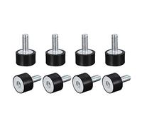 sourcing map Rubber Mounts 8pcs M5 Male/Female Vibration Isolator Shock Absorber, for Garage Motor Air Compressor Car Boat Bobbins, D15mmxH10mm