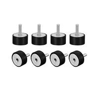 sourcing map Rubber Mounts 8pcs M6 Male/Female Vibration Isolator Shock Absorber, for Garage Motor Air Compressor Car Boat Bobbins, D20mmxH10mm