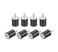 sourcing map Rubber Mounts 8pcs M8 Male/Female Vibration Isolator Shock Absorber, for Garage Motor Air Compressor Car Boat Bobbins, D30mmxH40mm
