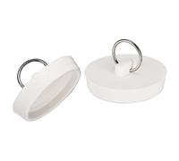 sourcing map Rubber Sink Plug, Drain Stopper White Fit 48-49.5mm with Hanging Ring for Bathtub Kitchen and Bathroom 2pcs