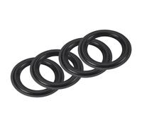 sourcing map Rubber Speaker Foam Edge Surround Rings 4.5 Inch 74mm x 115mm Perforated Subwoofer Rings Replacement Parts for Speaker Repair or DIY Black 4 Pcs