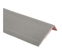 sourcing map Rubber Stair Nosing, 2m Non-Slip Self-Adhesive Staircase Step Edge Protector, Waterproof Stair Treads Trim for Outdoor Indoor Floors, Light Gray