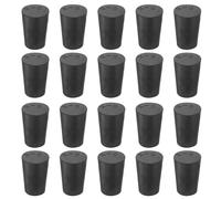 sourcing map Rubber Tapered Plug 13mm to 17mm Solid Test Tubes Bungs Stopper Black for Lab Home 20 Pieces