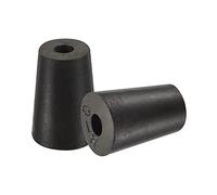 sourcing map Rubber Tapered Plug 13mm to 17mm with Hole Test Tubes Bungs Stopper Black for Lab Home 10 Pieces