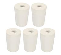 sourcing map Rubber Tapered Plug 15mm to 20mm with 8mm Hole Test Tubes Bungs Stopper White for Lab Home 5 Pieces