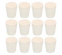 sourcing map Rubber Tapered Plug 19mm to 25mm Solid Test Tubes Bungs Stopper White for Lab Home 12 Pieces