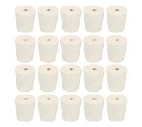 sourcing map Rubber Tapered Plug 22mm to 28mm with 8mm Hole Test Tubes Bungs Stopper White for Lab Home 20 Pieces