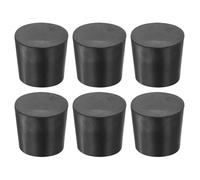 sourcing map Rubber Tapered Plug 24mm to 28mm Solid Test Tubes Bungs Stopper Black for Lab 6 Pieces