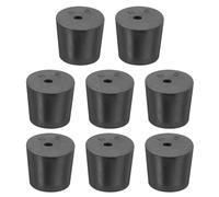 sourcing map Rubber Tapered Plug 24mm to 28mm Solid Test Tubes Bungs Stopper with Hole Black for Lab Home 8 Pieces