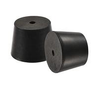 sourcing map Rubber Tapered Plug 30mm to 37mm with Hole Test Tubes Bungs Stopper Black for Lab Home 5 Pieces