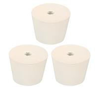 sourcing map Rubber Tapered Plug 32mm to 42mm with Hole Test Tubes Bungs Stopper White for Lab Home 3 Pieces