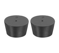 sourcing map Rubber Tapered Plug 37mm to 45mm Solid Test Tubes Bungs Stopper with Hole Black for Lab Home 2 Pieces