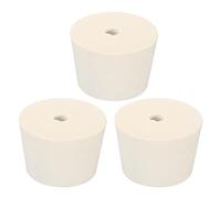 sourcing map Rubber Tapered Plug 38mm to 46mm with Hole Test Tubes Bungs Stopper White for Lab Home 3 Pieces