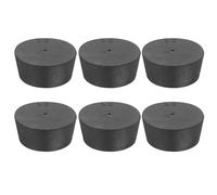 sourcing map Rubber Tapered Plug 48mm to 56mm Solid Test Tubes Bungs Stopper with Hole Black for Lab 6 Pieces