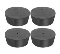 sourcing map Rubber Tapered Plug 52mm to 64mm Solid Test Tubes Bungs Stopper with Hole Black for Lab Home 4 Pieces