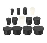 sourcing map Rubber Tapered Plug 8mm to 50mm Solid Test Tubes Bungs Stopper Black for Lab Home 13 Assorted Sizes 000# - 10#(13 Pieces in Total)