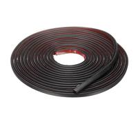 sourcing map Rubber Weather Stripping Door Seal 20ft x 9mm Self-Adhesive D-Shape Door Seal Strip Soundproof Waterproof for Door Frame Windows Insulation Large Gap, Black