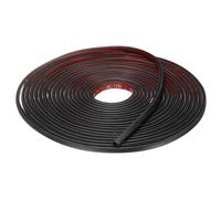 sourcing map Rubber Weather Stripping Door Seal 32.8ft x 9mm Self-Adhesive D-Shape Door Seal Strip Soundproof Waterproof for Door Frame Windows Insulation Large Gap, Black