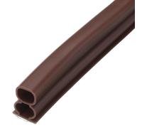 sourcing map Rubber Weather Stripping Door Seal Strip, 10m D-Shaped Draught Excluder for Door Window Frame, Self Adhesive Waterproof Weather Sealing Strip for 11 to 14.5mm Gap, Brown