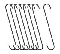 sourcing map S Hanging Hooks, 12inch/300mm Extra Long Steel Hanger, Indoor Outdoor Uses for Garden, Bathroom, Closet, Workshop, Kitchen, Black, 8Pcs