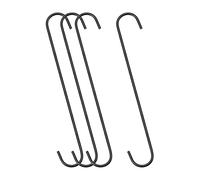 sourcing map S Hanging Hooks, 12inch/300mm Extra Long Steel Hanger, Indoor Outdoor Uses for Garden, Bathroom, Closet, Workshop, Kitchen, Black, 4Pcs