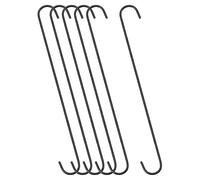 sourcing map S Hanging Hooks, 16inch/400mm Extra Long Steel Hanger, Indoor Outdoor Uses for Garden, Bathroom, Closet, Workshop, Kitchen, Black, 6Pcs