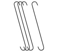 sourcing map S Hanging Hooks, 16inch/400mm Extra Long Steel Hanger, Indoor Outdoor Uses for Garden, Bathroom, Closet, Workshop, Kitchen, Black, 4Pcs