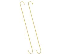 sourcing map S Hanging Hooks, 20inch/500mm Extra Long Steel Hanger, Indoor Outdoor Uses for Garden, Bathroom, Closet, Workshop, Kitchen, Gold Tone, 2Pcs