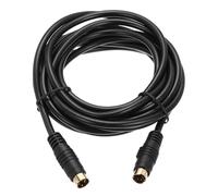 sourcing map S Video Cable 10ft, Mini DIN 4 Pin S-Video Cable Male to Male Gold Plated Connector Transfer for TV Receiver Monitor S-VHS VCR DVD