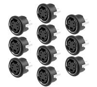 sourcing map S-video PCB Mount 4 Pin Din Socket Audio Video Connector Black MDC-4-04 10Pcs