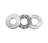 sourcing map S51100 Thrust Ball Bearing 10mm Bore 24mm OD 9mm Thick Stainless Steel with Washers