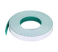 sourcing map S5M Open Ended Timing Belt, 20mm Width x 4 Meter Length, 5mm Pitch Length, Steel Wires Inside Synchronous Belt and Wrapped with Green Cloth Below for Absorbing the Vibration, White