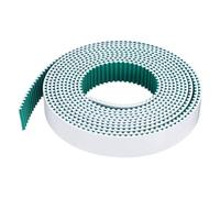sourcing map S5M Open Ended Timing Belt, 25mm Width x 4 Meter Length, 5mm Pitch Length, Steel Wires Inside Synchronous Belt and Wrapped with Green Cloth Below for Absorbing the Vibration, White