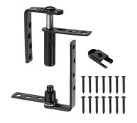 sourcing map Saloon Door Hinge, 304 Stainless Steel Self-Return Double Swinging Door Hinge Hardware for Minimum 22mm Thick Cafe Bar Barn Gate, 15kg/33lbs Black