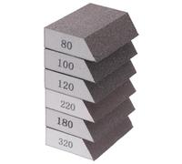 sourcing map Sanding Sponge Blocks Set 80/100/120/180/220/320 Grit Sanding Block 4"x2.8"x1", Washable and Reusable Foam Sanding Block for Polishing Kitchen Metal Wood Drywall Home
