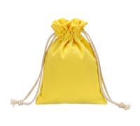 sourcing map Sanitary Pouch with Drawstring, 18 x 22.5 cm Cute Period Bags Portable Canvas Napkin Storage Bags for Women Girls Mini Storage Pads for Female Care Makeup Organizer, Yellow