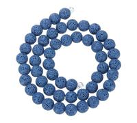 sourcing map Sapphire Blue Volcanic Rock Beads 8mm Essential Oil Diffuser Stone, Volcanic Stone Loose Round Bead for DIY Jewelry Bracelet (1 Strand, 51pcs)