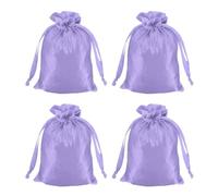 sourcing map Satin Bags with Drawstring, 4x6 Inch Wedding Favor Bag Mini Gift Packaging Bag for Birthday Christmas Jewelry Party (Purple, Pack of 4)