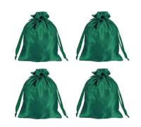 sourcing map Satin Bags with Drawstring, 6x8 Inch Wedding Favor Bag Mini Gift Packaging Bag for Birthday Christmas Jewelry Party (Green, Pack of 4)