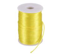 sourcing map Satin Nylon Cord String 2.5mm 330 Feet Silky Smooth Bracelets String for Macrame Kumihimo Chinese Knot Necklaces Beading Jewelry Making, Yellow